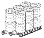 Pallets of reels of cotton lined paper cords (12) - SEMAC